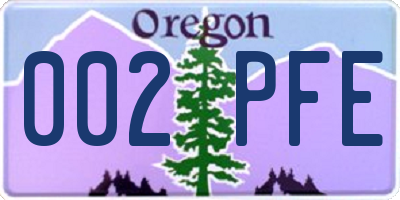 OR license plate 002PFE
