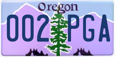 OR license plate 002PGA