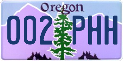 OR license plate 002PHH