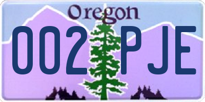 OR license plate 002PJE