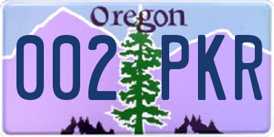 OR license plate 002PKR