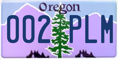 OR license plate 002PLM