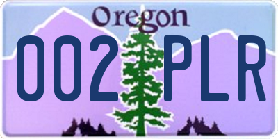 OR license plate 002PLR