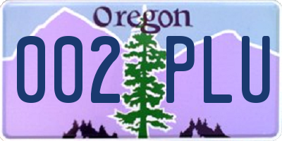 OR license plate 002PLU