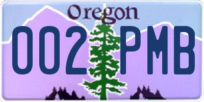 OR license plate 002PMB