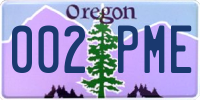 OR license plate 002PME