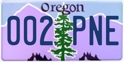 OR license plate 002PNE