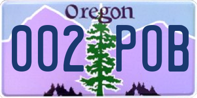 OR license plate 002POB