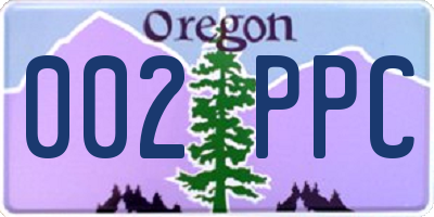 OR license plate 002PPC