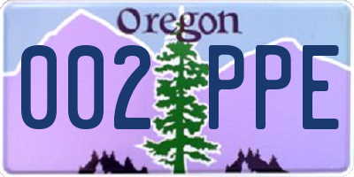 OR license plate 002PPE