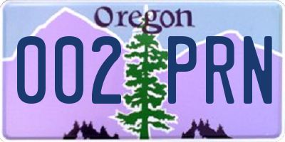 OR license plate 002PRN