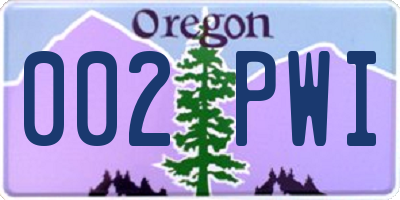 OR license plate 002PWI