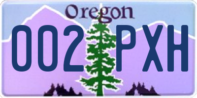 OR license plate 002PXH