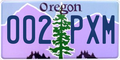 OR license plate 002PXM