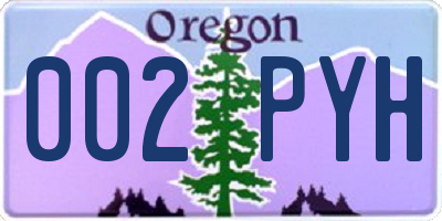 OR license plate 002PYH