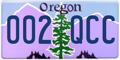 OR license plate 002QCC