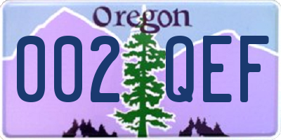 OR license plate 002QEF