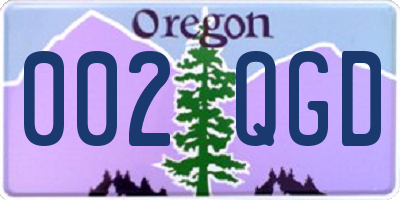 OR license plate 002QGD