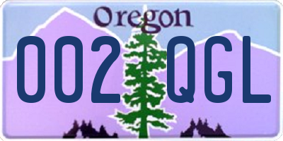 OR license plate 002QGL