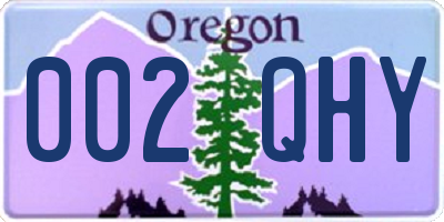OR license plate 002QHY