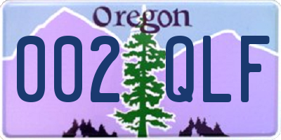 OR license plate 002QLF