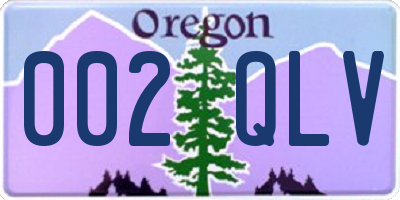 OR license plate 002QLV
