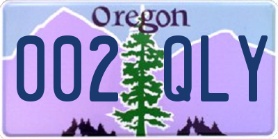 OR license plate 002QLY