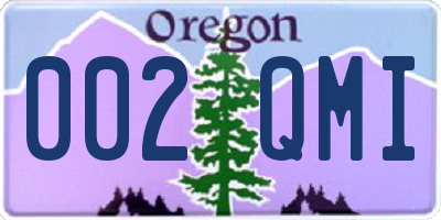 OR license plate 002QMI