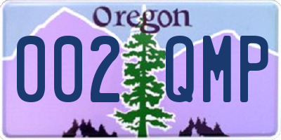 OR license plate 002QMP