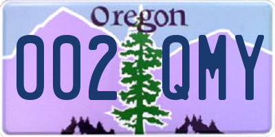 OR license plate 002QMY