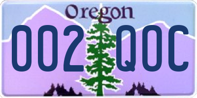OR license plate 002QOC
