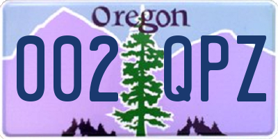 OR license plate 002QPZ