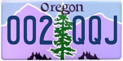 OR license plate 002QQJ