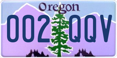 OR license plate 002QQV
