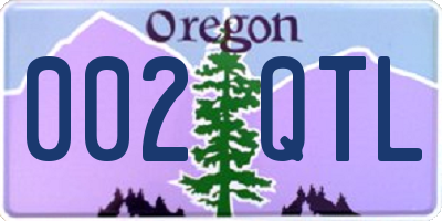OR license plate 002QTL