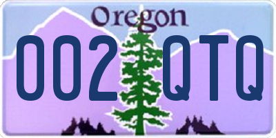 OR license plate 002QTQ