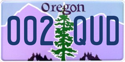 OR license plate 002QUD