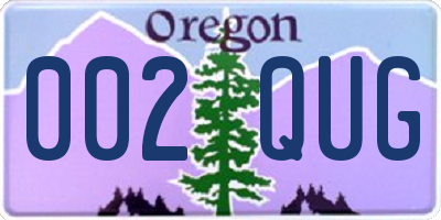 OR license plate 002QUG