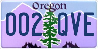 OR license plate 002QVE