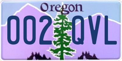 OR license plate 002QVL