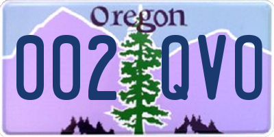 OR license plate 002QVO