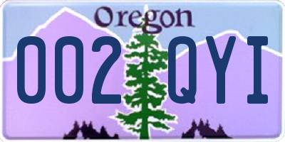 OR license plate 002QYI