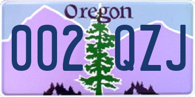 OR license plate 002QZJ