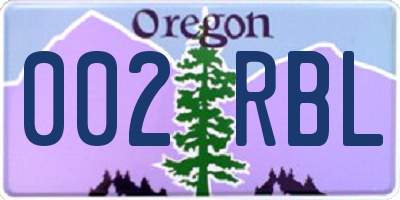 OR license plate 002RBL