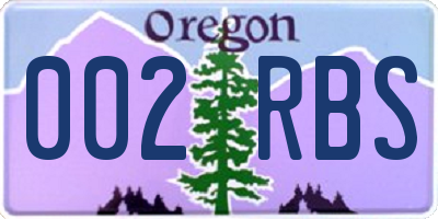 OR license plate 002RBS