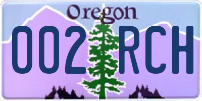 OR license plate 002RCH