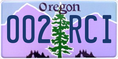 OR license plate 002RCI
