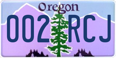 OR license plate 002RCJ
