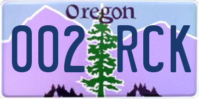 OR license plate 002RCK
