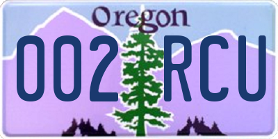 OR license plate 002RCU